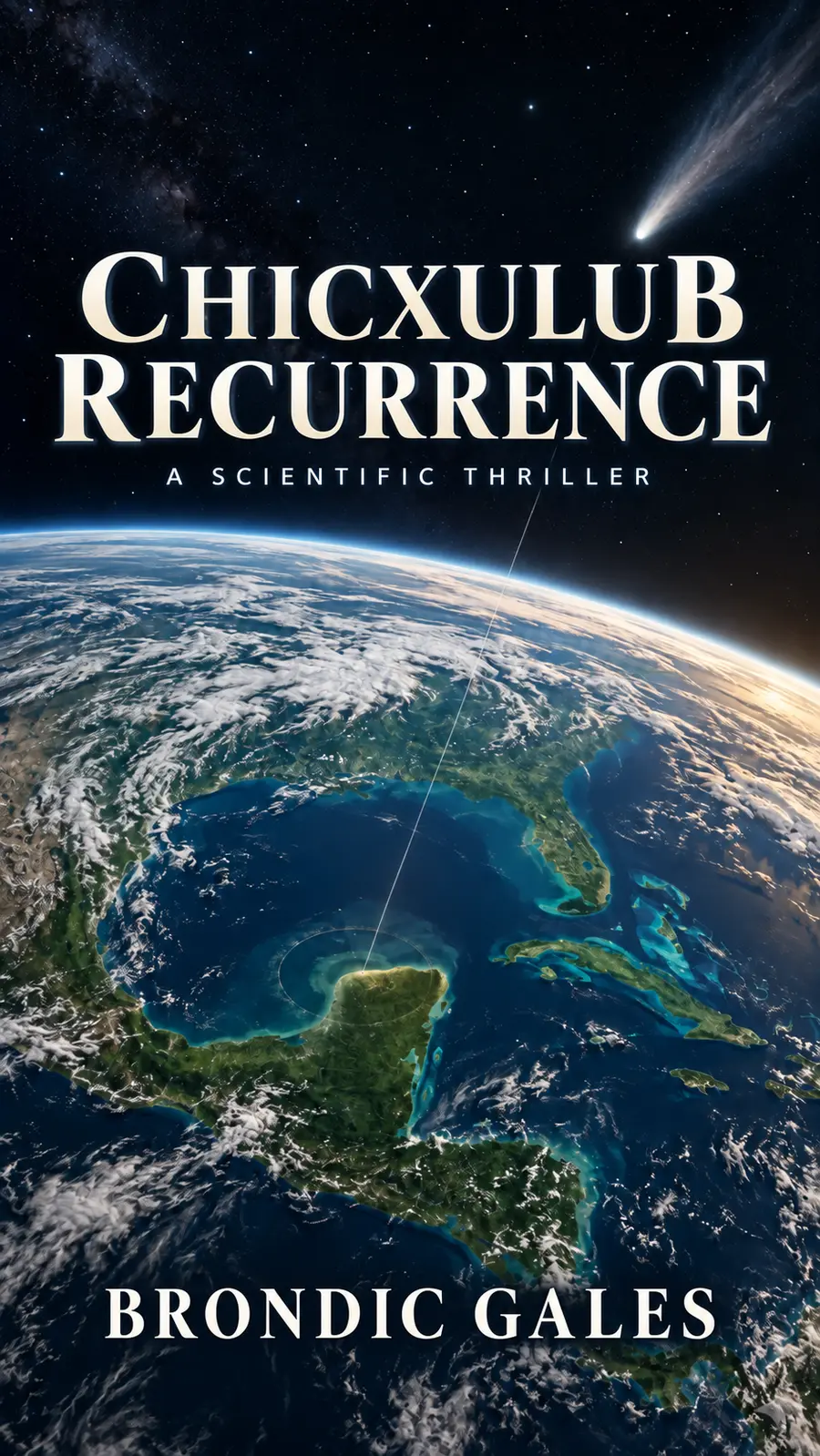 Mock-up cover of Chicxulub Recurrence by Brondic Gales